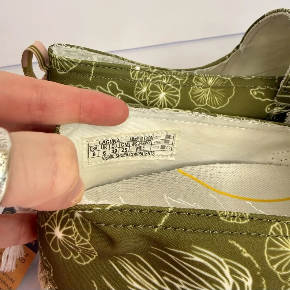 Vionic Green Floral Espadrille Shoes - Picture 6 of 8